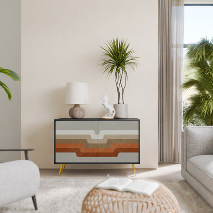 Credenza a 2 ante PECULIAR TRAIL in finitura nera