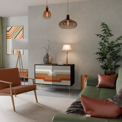 Credenza a 2 ante PECULIAR TRAIL in finitura nera