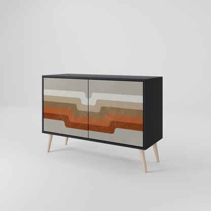 Credenza a 2 ante PECULIAR TRAIL in finitura nera