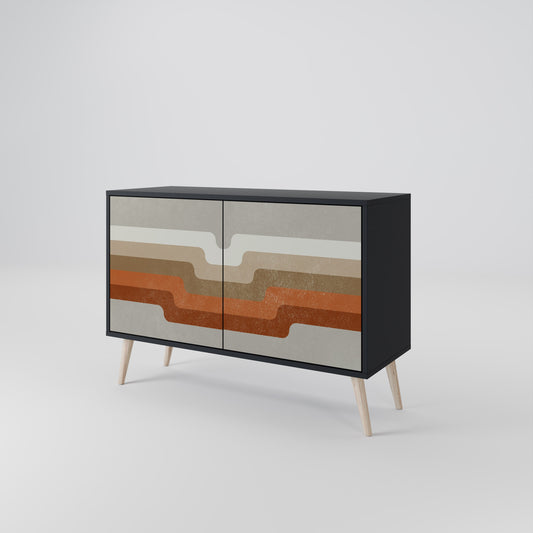 Credenza a 2 ante PECULIAR TRAIL in finitura nera