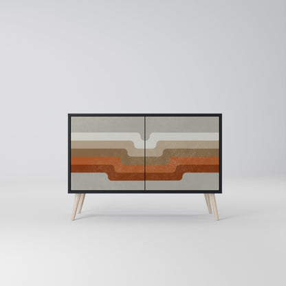 Credenza a 2 ante PECULIAR TRAIL in finitura nera