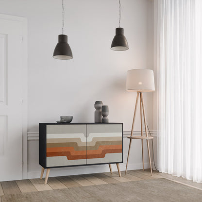 Credenza a 2 ante PECULIAR TRAIL in finitura nera
