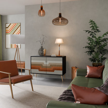 Credenza a 2 ante PECULIAR TRAIL in finitura nera