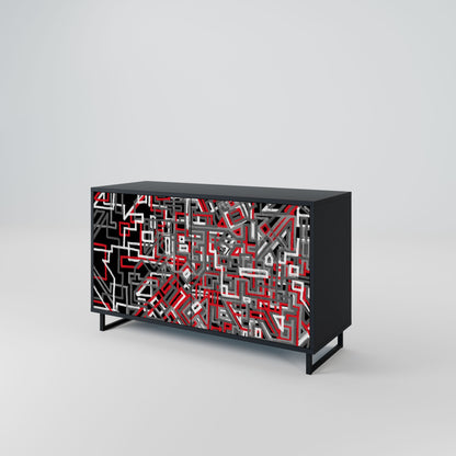 Credenza BROKEN LINES a 2 ante in finitura nera