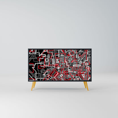 Credenza BROKEN LINES a 2 ante in finitura nera