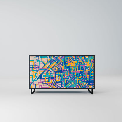 Credenza MEMORIES MAP a 2 ante in finitura nera