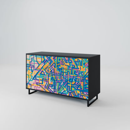Credenza MEMORIES MAP a 2 ante in finitura nera