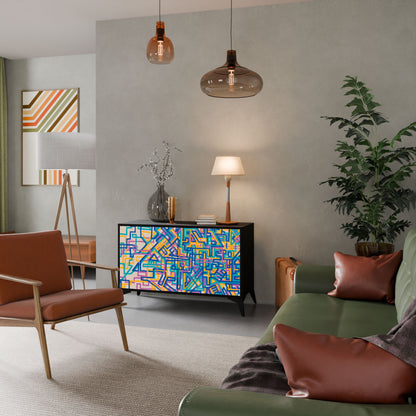 Credenza MEMORIES MAP a 2 ante in finitura nera