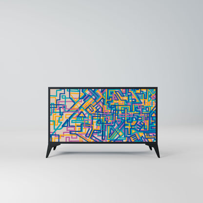 Credenza MEMORIES MAP a 2 ante in finitura nera
