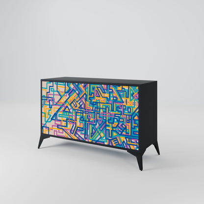 Credenza MEMORIES MAP a 2 ante in finitura nera