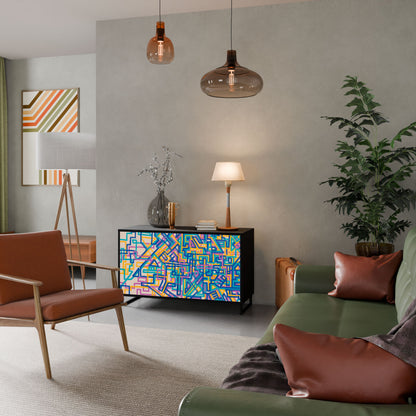 Credenza MEMORIES MAP a 2 ante in finitura nera