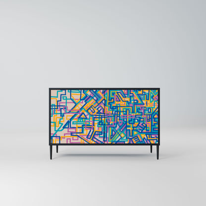 Credenza MEMORIES MAP a 2 ante in finitura nera