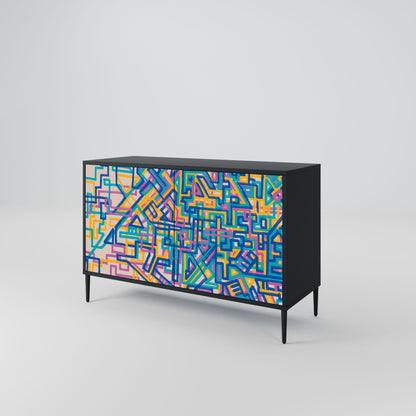 Credenza MEMORIES MAP a 2 ante in finitura nera