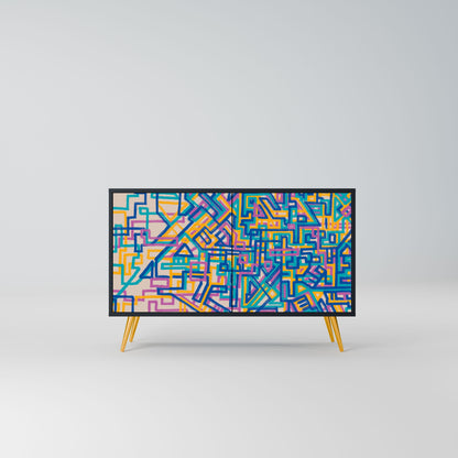 Credenza MEMORIES MAP a 2 ante in finitura nera
