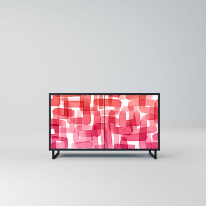Credenza a 2 ante KALEIDOSCOPIC CUBISM in finitura nera