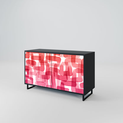 Credenza a 2 ante KALEIDOSCOPIC CUBISM in finitura nera