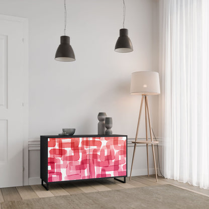 Credenza a 2 ante KALEIDOSCOPIC CUBISM in finitura nera