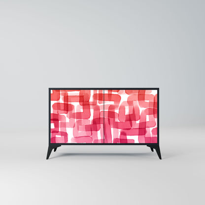 Credenza a 2 ante KALEIDOSCOPIC CUBISM in finitura nera