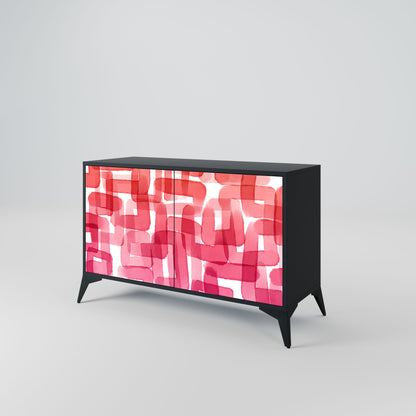 Credenza a 2 ante KALEIDOSCOPIC CUBISM in finitura nera