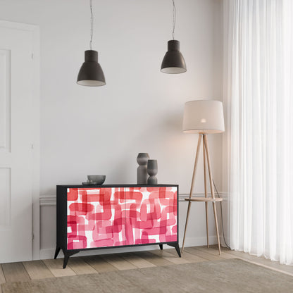 Credenza a 2 ante KALEIDOSCOPIC CUBISM in finitura nera