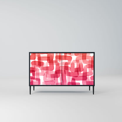 Credenza a 2 ante KALEIDOSCOPIC CUBISM in finitura nera
