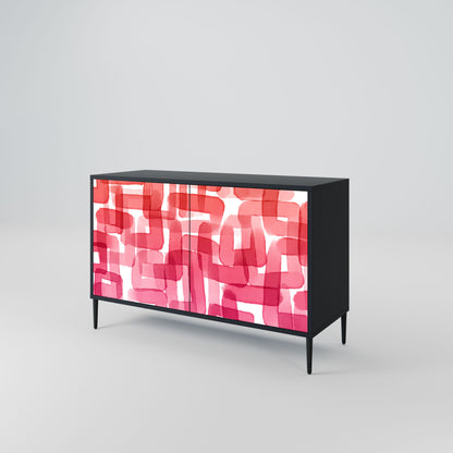 Credenza a 2 ante KALEIDOSCOPIC CUBISM in finitura nera