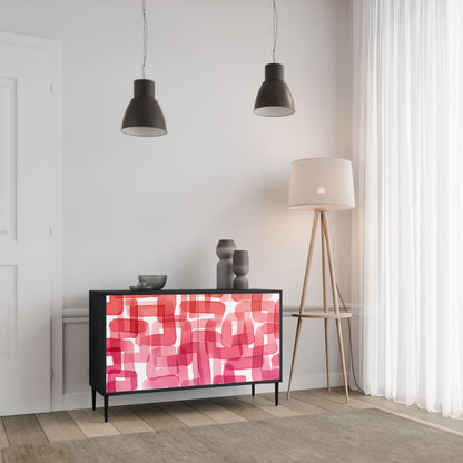 Credenza a 2 ante KALEIDOSCOPIC CUBISM in finitura nera