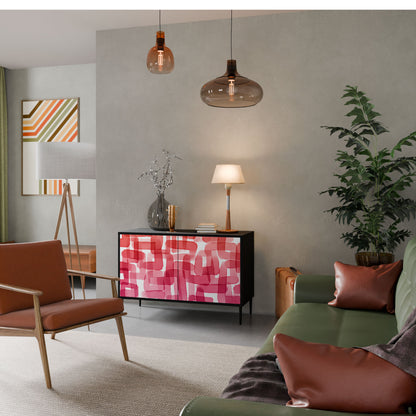 Credenza a 2 ante KALEIDOSCOPIC CUBISM in finitura nera