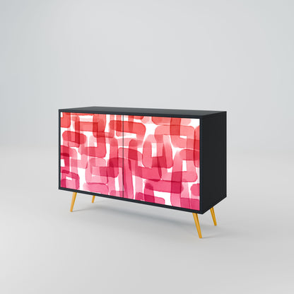 Credenza a 2 ante KALEIDOSCOPIC CUBISM in finitura nera