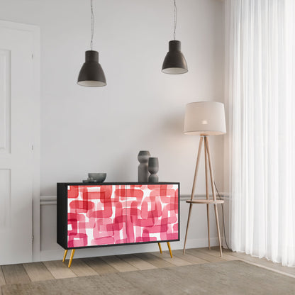 Credenza a 2 ante KALEIDOSCOPIC CUBISM in finitura nera