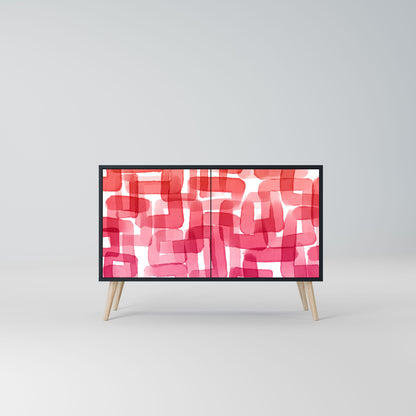 Credenza a 2 ante KALEIDOSCOPIC CUBISM in finitura nera