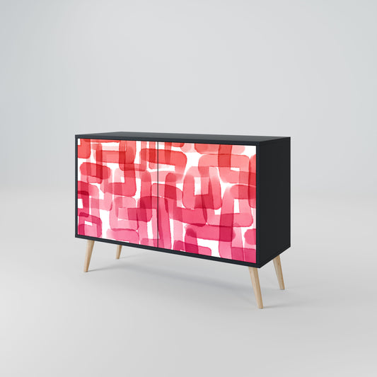 Credenza a 2 ante KALEIDOSCOPIC CUBISM in finitura nera