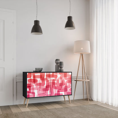 Credenza a 2 ante KALEIDOSCOPIC CUBISM in finitura nera