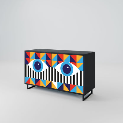 ASTRAZIONE E GEOMETRIA Credenza a 2 ante in finitura nera