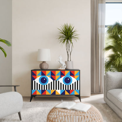 ASTRAZIONE E GEOMETRIA Credenza a 2 ante in finitura nera