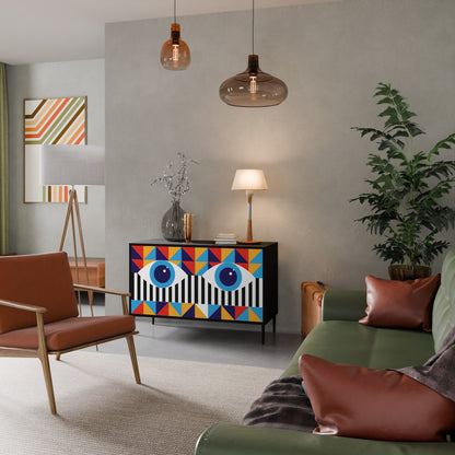ASTRAZIONE E GEOMETRIA Credenza a 2 ante in finitura nera