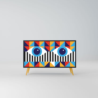 ASTRAZIONE E GEOMETRIA Credenza a 2 ante in finitura nera