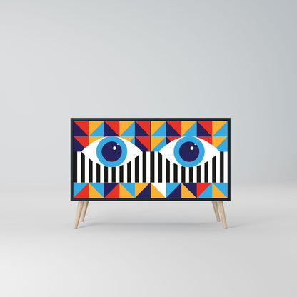ASTRAZIONE E GEOMETRIA Credenza a 2 ante in finitura nera