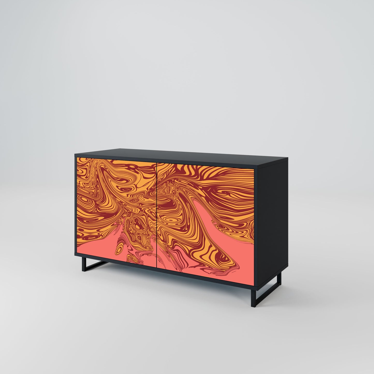 Credenza a 2 ante FLOATING THOUGHTS in finitura nera