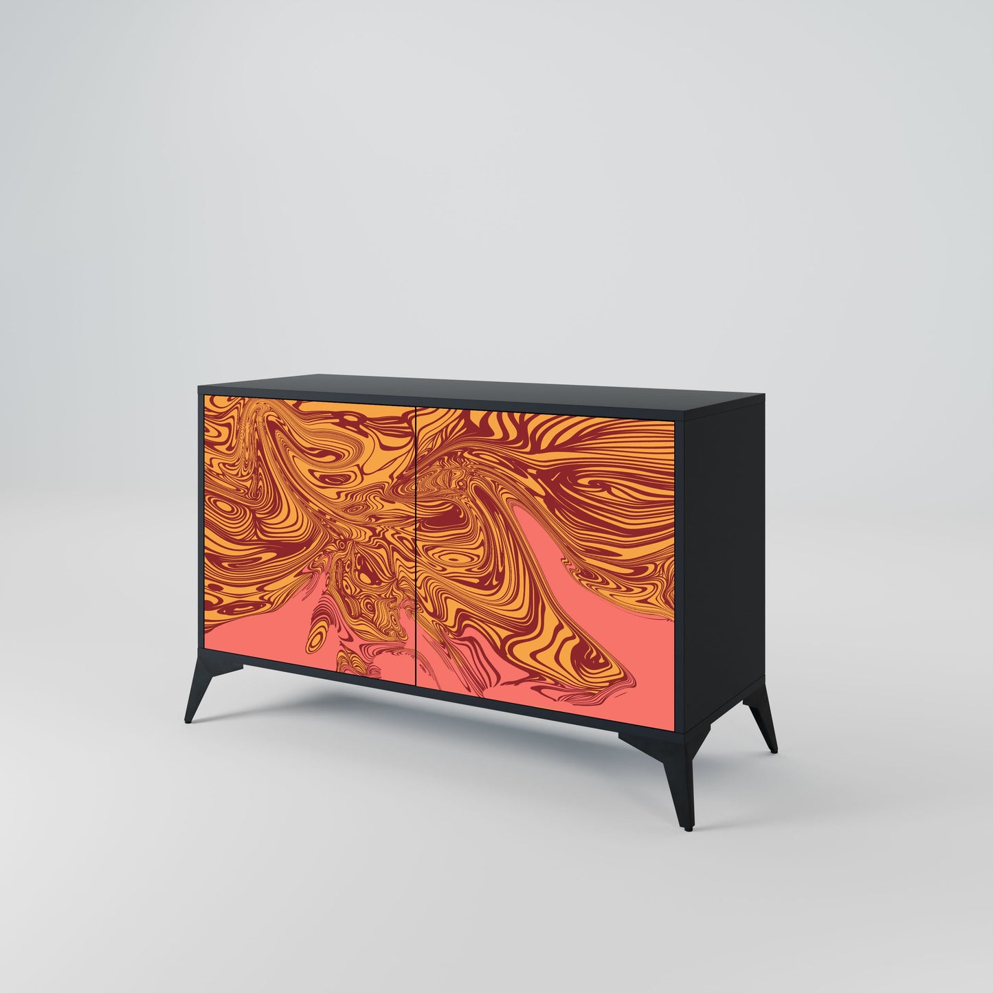Credenza a 2 ante FLOATING THOUGHTS in finitura nera