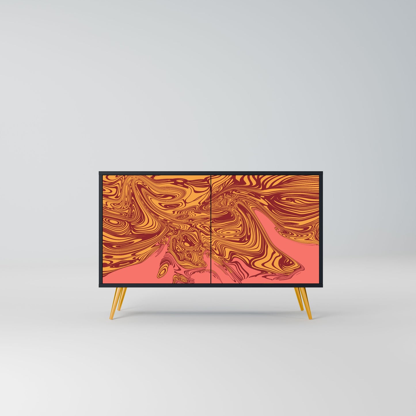 Credenza a 2 ante FLOATING THOUGHTS in finitura nera