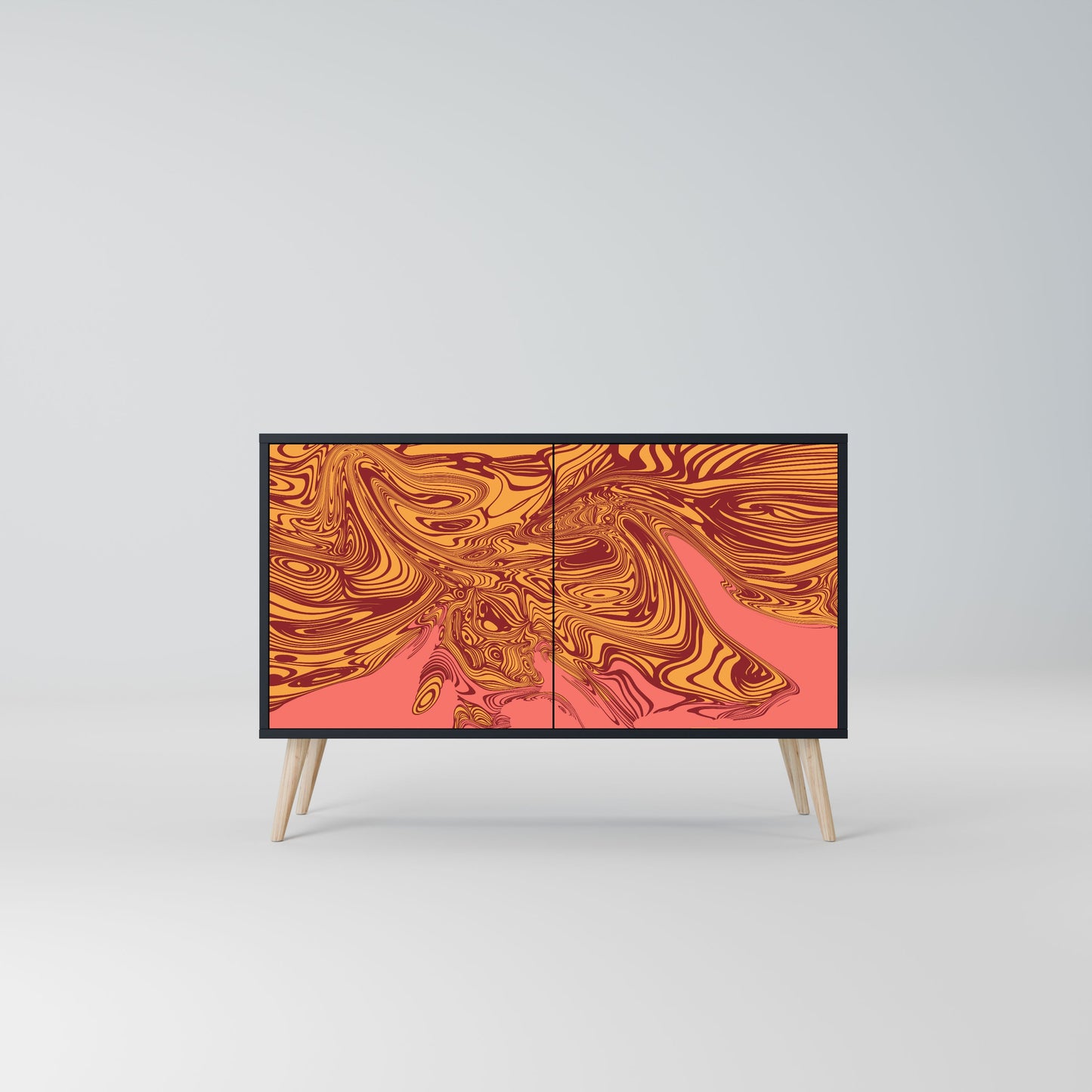 Credenza a 2 ante FLOATING THOUGHTS in finitura nera