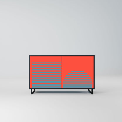 Credenza a 2 ante RISING GEOMETRY STARS in finitura nera