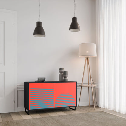 Credenza a 2 ante RISING GEOMETRY STARS in finitura nera