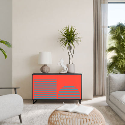 Credenza a 2 ante RISING GEOMETRY STARS in finitura nera