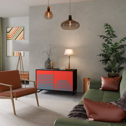Credenza a 2 ante RISING GEOMETRY STARS in finitura nera
