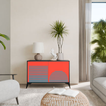 Credenza a 2 ante RISING GEOMETRY STARS in finitura nera