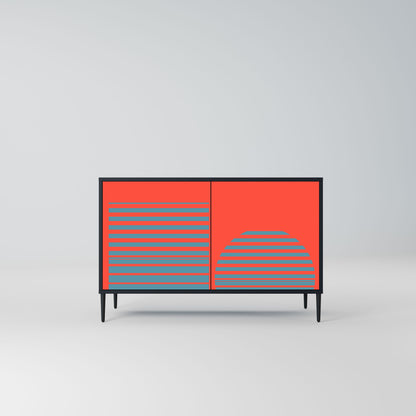 Credenza a 2 ante RISING GEOMETRY STARS in finitura nera