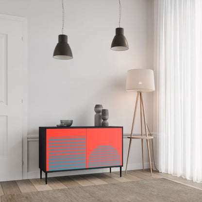 Credenza a 2 ante RISING GEOMETRY STARS in finitura nera