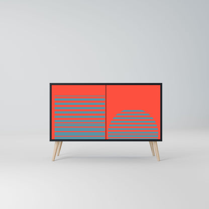 Credenza a 2 ante RISING GEOMETRY STARS in finitura nera